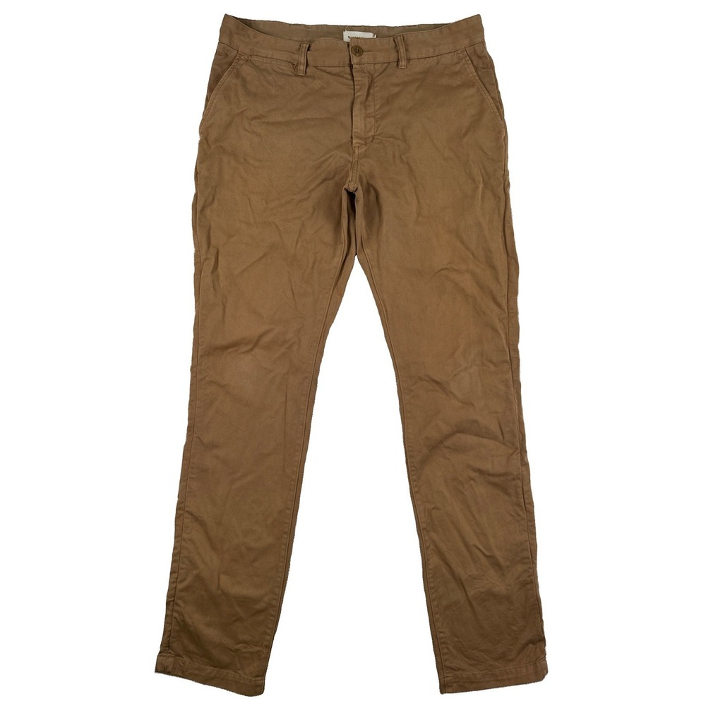 Taylor Stitch Foundation Pant Chino Men's 33 x 34 Brown Slim Fit Organic Cotton